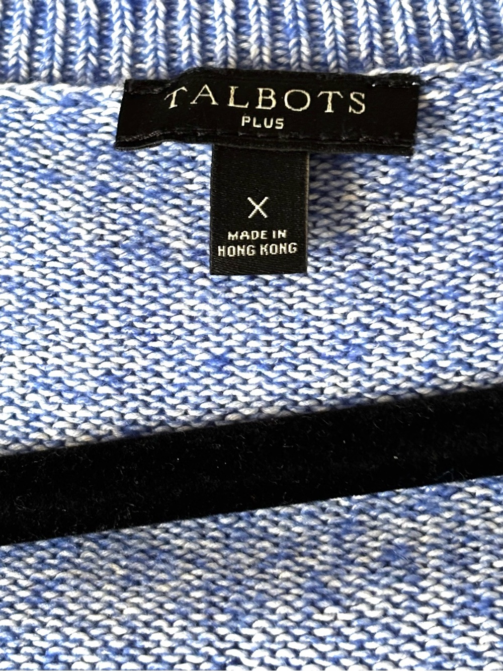 Talbots Embroidered Hearts Crewneck Sweater Blue Size X - Picture 4 of 5